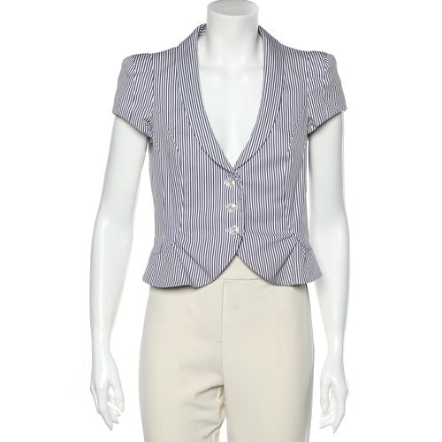 White Striped Cotton Cropped Blazer M - Emporio Armani - Modalova