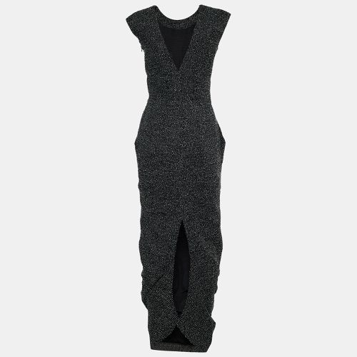 Patterned Wool & Crepe Maxi Dress S - Emporio Armani - Modalova