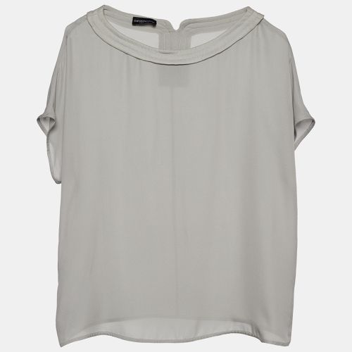 Emporio Armani Grey Silk Top S - Emporio Armani - Modalova