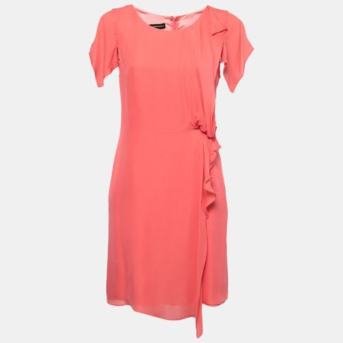 Salmon Silk Draped Detail Midi Dress M - Emporio Armani - Modalova