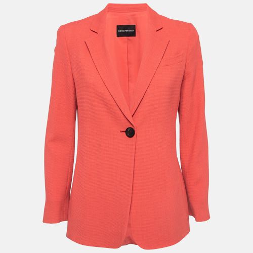 Coral Textured Stretch Crepe Blazer S - Emporio Armani - Modalova