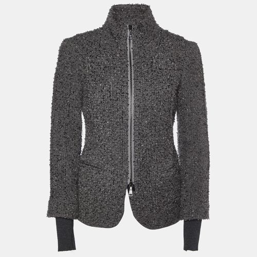 Boucle Wool Zip Up Jacket S - Emporio Armani - Modalova