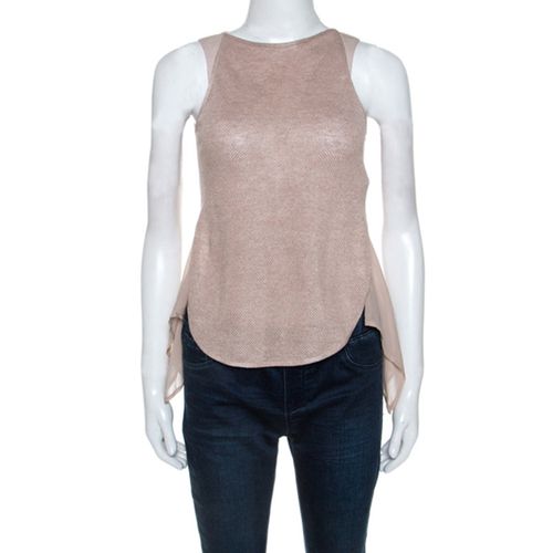 Dusky Silk Insert Crochet Knit Top XS - Emporio Armani - Modalova