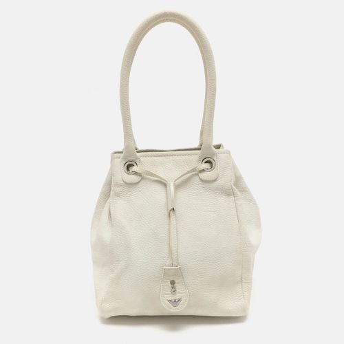 Leather Drawstring Tote - Emporio Armani - Modalova