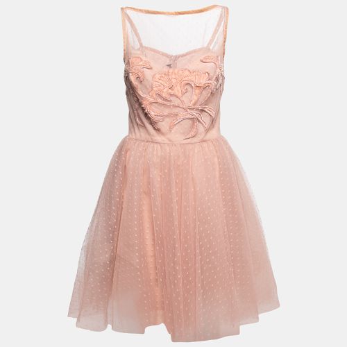 Light Dotted Tulle Embellished Mini Flared Dress L - Elie Saab - Modalova