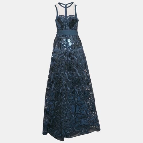 Orion Sequin Embroidered Tulle Sleeveless Gown S - Elie Saab - Modalova