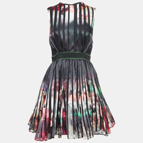 Printed Satin Sheer Tape Mini Dress S - Elie Saab - Modalova