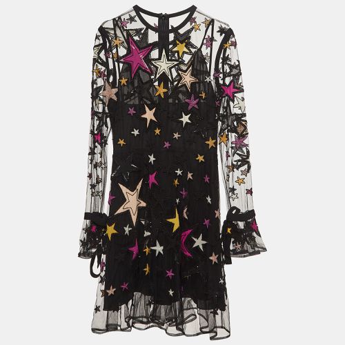 Star Embellished Full Sleeve Short Dress S - Elie Saab - Modalova