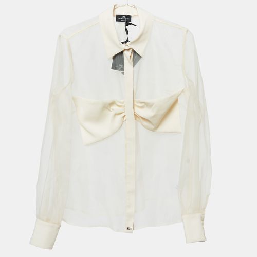 Bow Detail Organza Sheer Shirt M - Elisabetta Franchi - Modalova