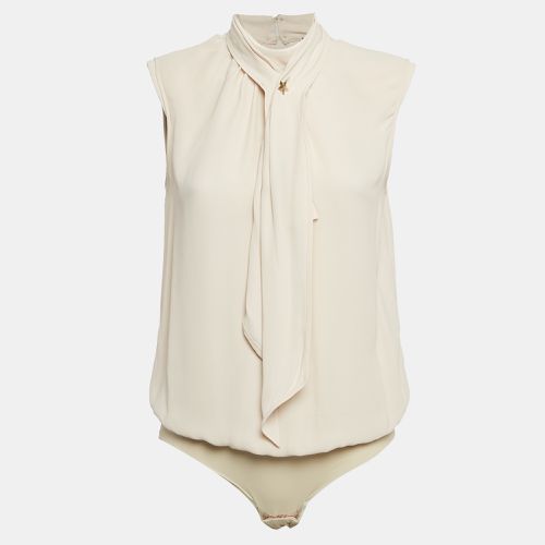 Crepe Neck Bow Detail Bodysuit M - Elisabetta Franchi - Modalova