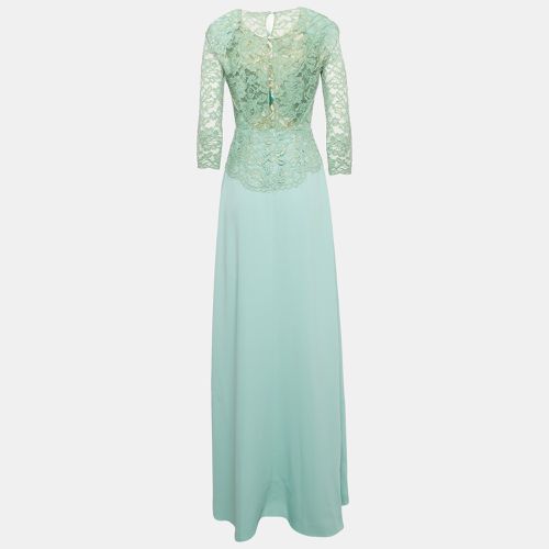 Mint Chiffon and Guipure Lace Bodice Maxi Dress M - Elisabetta Franchi - Modalova