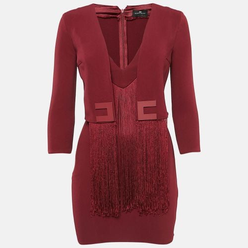 Fringed Crepe Mini Dress S - Elisabetta Franchi - Modalova