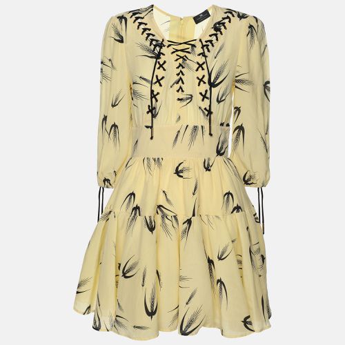 Silk Mini Long Sleeve Dress S - Elisabetta Franchi - Modalova