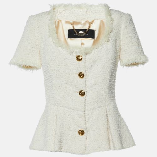 Tweed Short Sleeve Peplum Jacket M - Elisabetta Franchi - Modalova