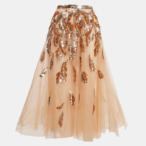 Sequin Embellished Tulle Midi Skirt M - Elisabetta Franchi - Modalova