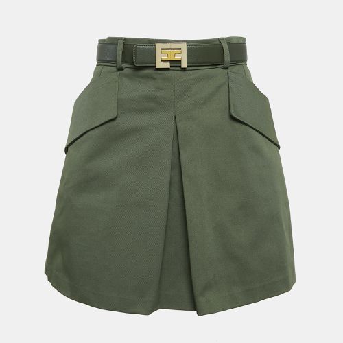 Gabardine Logo Plaque Belted Mini Skirt M - Elisabetta Franchi - Modalova