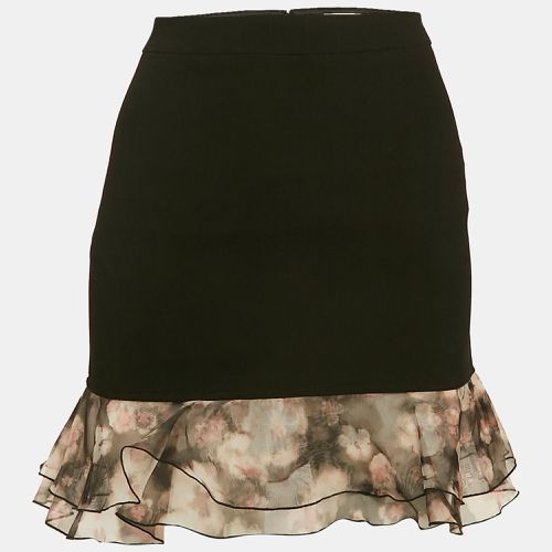 Organza Trim Crepe Ruffled Mini Skirt S - Elisabetta Franchi - Modalova