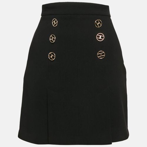 Crepe Button Detail Mini Skirt S - Elisabetta Franchi - Modalova