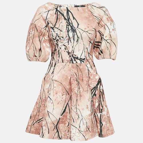 Abstract Print Pleated Mini Dress M - Elisabetta Franchi - Modalova