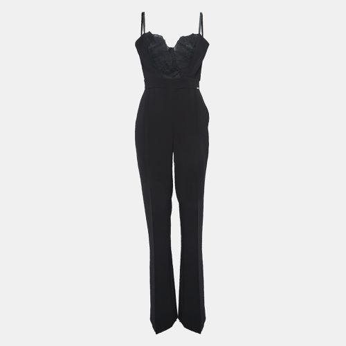 Crepe Lace Trimmed Jumpsuit XL - Elisabetta Franchi - Modalova