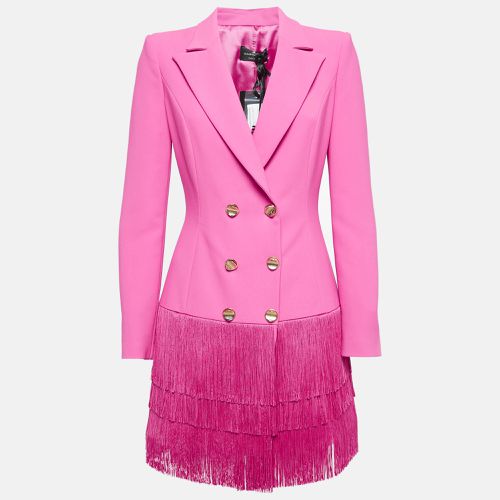 Crepe Fringed Double Breasted Blazer L - Elisabetta Franchi - Modalova