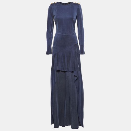 Corduroy High-Low Flared Dress M - Elisabetta Franchi - Modalova