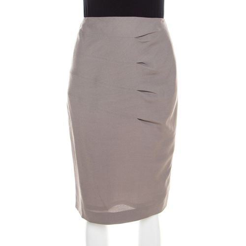 Shadow Wool Inverted Pleat Detail Renja Pencil Skirt M - Escada - Modalova