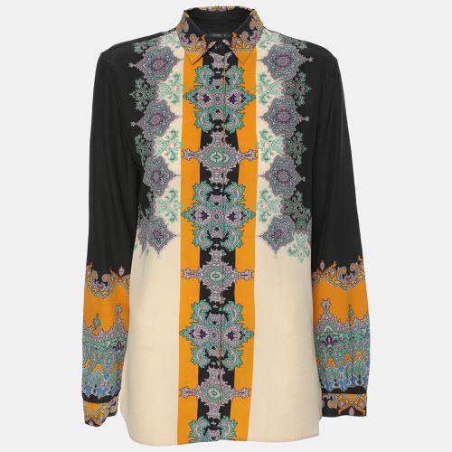 Printed Silk Button Front Shirt M - Etro - Modalova