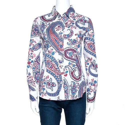 Floral Paisley Print Stretch Cotton Shirt S - Etro - Modalova