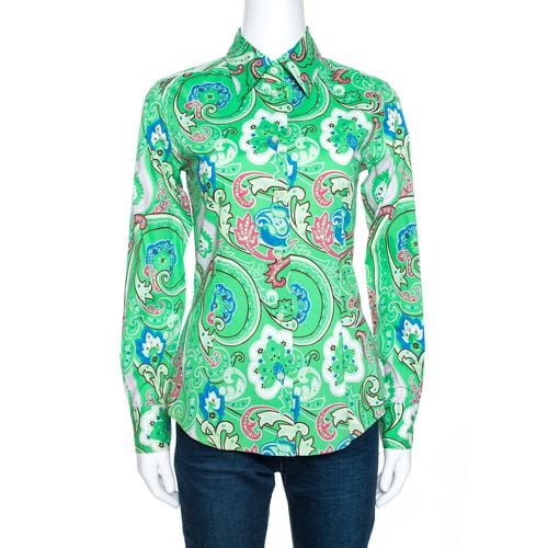 Floral Paisley Print Stretch Cotton Shirt S - Etro - Modalova