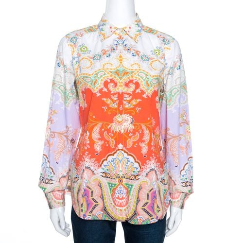 Paisley Printed Cotton Button Front Shirt M - Etro - Modalova