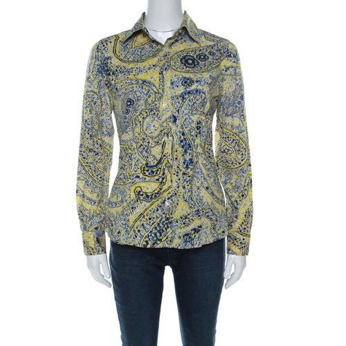 Paisley Print Cotton Button Front Blouse S - Etro - Modalova