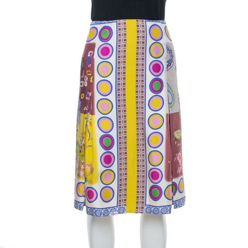 Multicolor Floral Print Silk Pleated Skirt M - Etro - Modalova