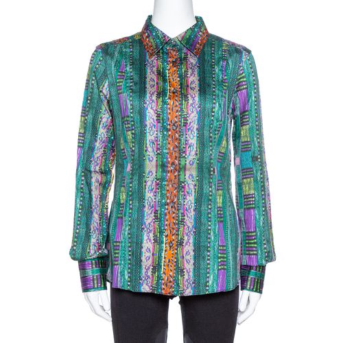 Printed Stretch Cotton Long Sleeve Shirt L - Etro - Modalova