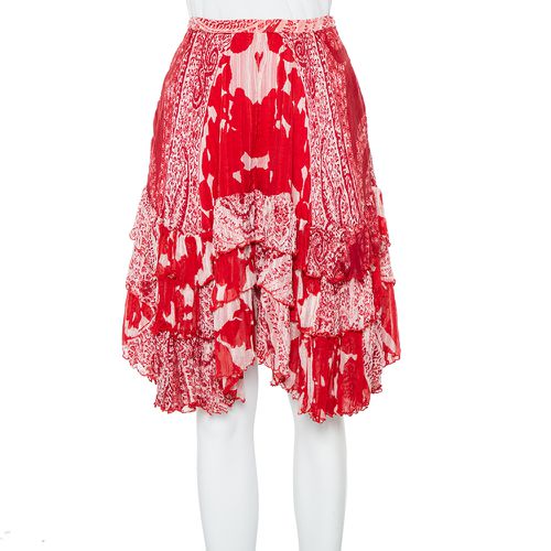 Printed Silk Tiered Mini Skirt S - Etro - Modalova