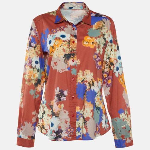 Floral Printed Cotton Long Sleeve Button Front Shirt L - Etro - Modalova