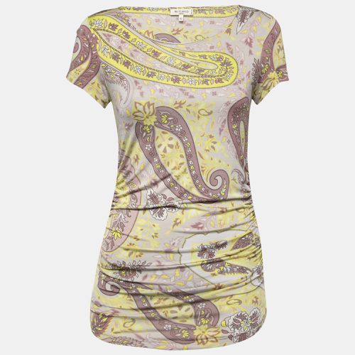 Paisley Printed Jersey Ruched Top M - Etro - Modalova