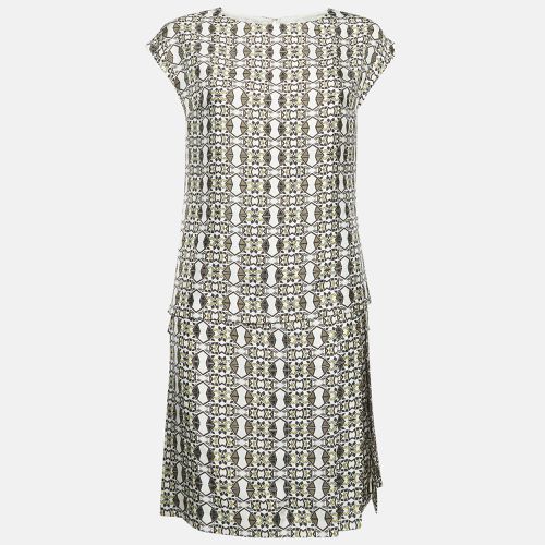 Grey Geometric Print Silk Pleated Mini Dress S - Etro - Modalova