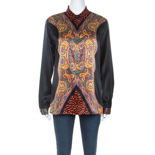 Paisley Print Silk Button Front Shirt M - Etro - Modalova