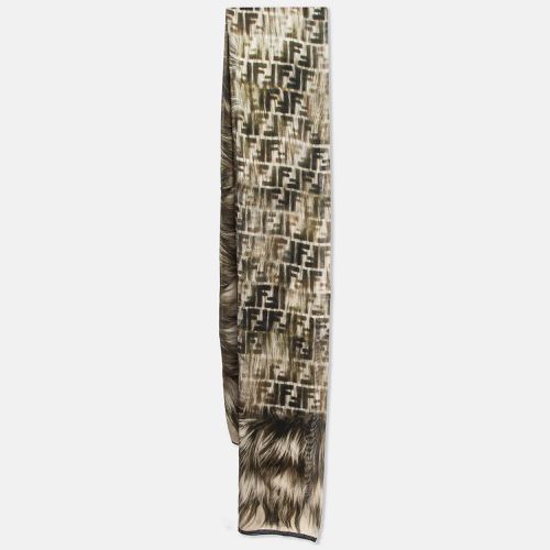 Fur and Zucca Print Silk Stole - Fendi - Modalova