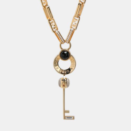 Tone Metal Crystal Master Key Necklace - Fendi - Modalova
