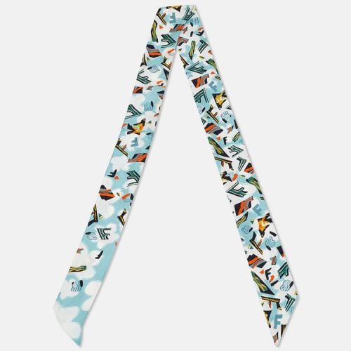 Teal Printed Silk Bandeau Scarf - Fendi - Modalova