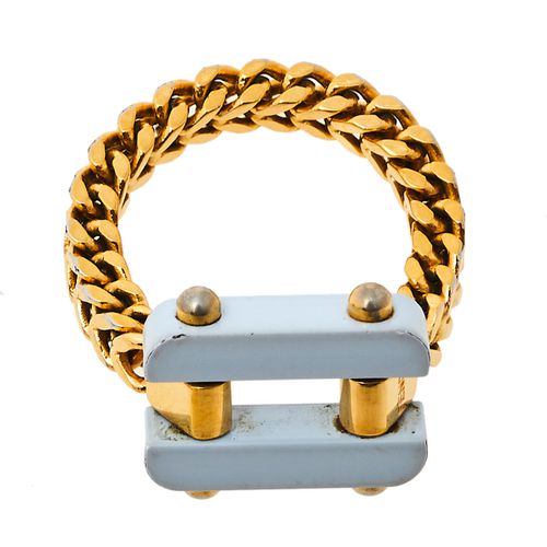 Pale Resin Charm Chain Link Ring L - Fendi - Modalova