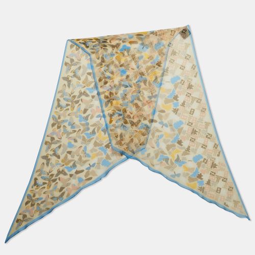 Zucca and Butterfly Print Silk Scarf - Fendi - Modalova