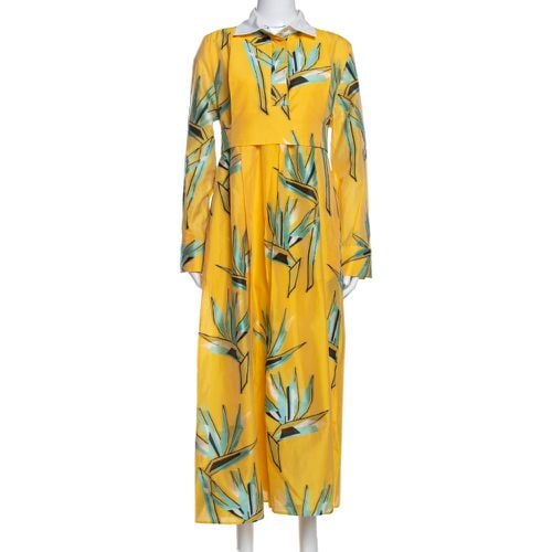 Silk Jacquard Birds of Paradise Flower Dress M - Fendi - Modalova