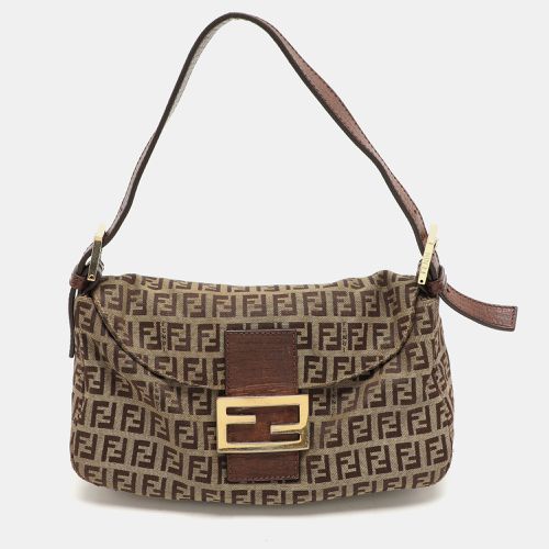 Brown FF Zucca Canvas Forever Baguette Shoulder Bag - Fendi - Modalova