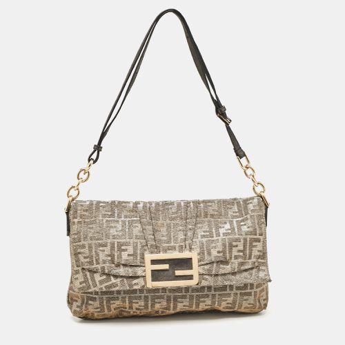 Zucca Lurex Fabric Large Mia Flap Shoulder Bag - Fendi - Modalova