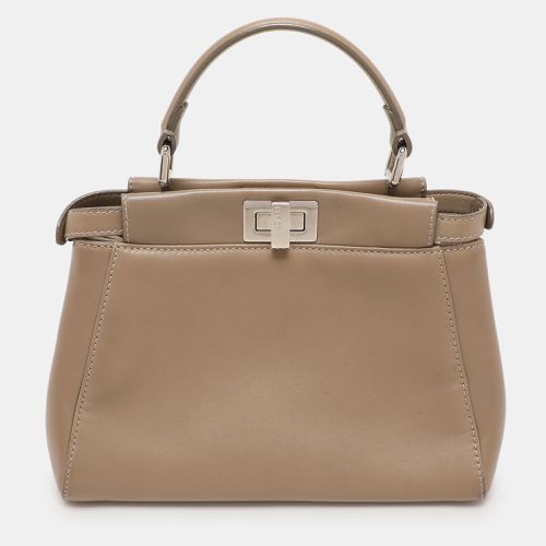 Leather Mini Peekaboo Top Handle Bag - Fendi - Modalova