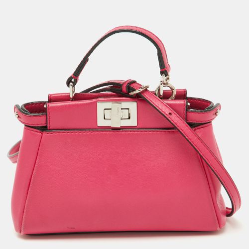 Leather Micro Peekaboo Top Handle Bag - Fendi - Modalova