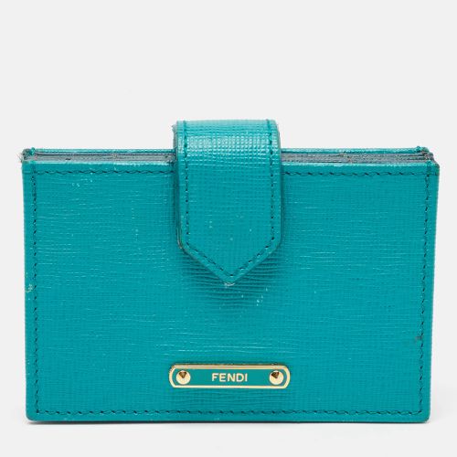 Teal Leather Elite Accordion Card Holder - Fendi - Modalova